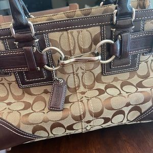 Signature Coach Small Brown Satchel Tote